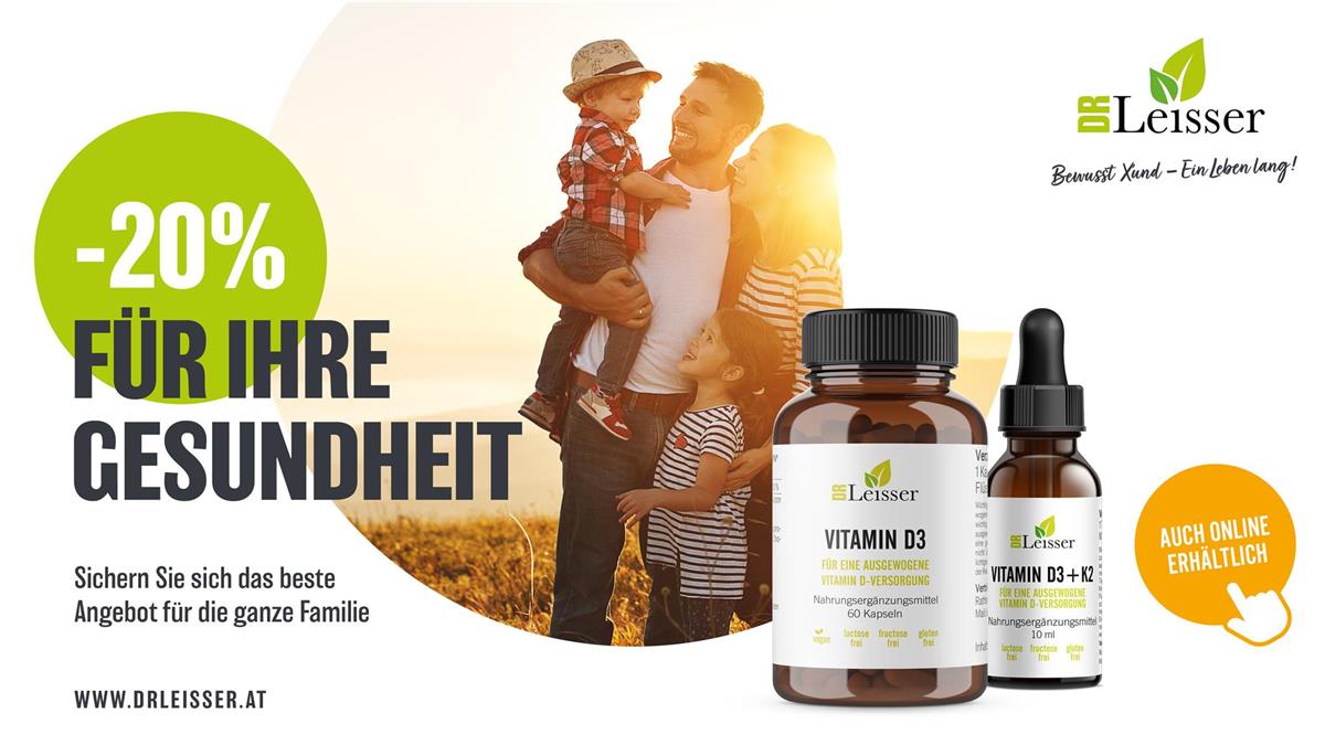 Oktober Aktion mit 20% Rabatt auf Vitamin D3 und K2
